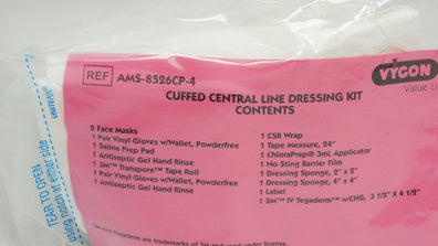 Vygon AMS-8526CP-4 Cuffed Central Line Dressing Kit (x)